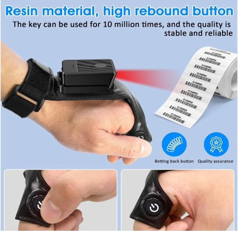 Tragbarer QR Finger-Scanner mit Bluetooth 2D Funktion