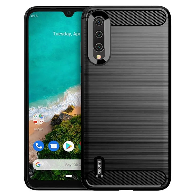 Weiche Silikonhülle Xiaomi Mi A3 Carbon Fiber