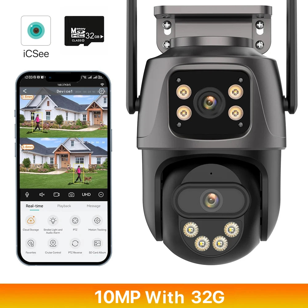 15MP 4K WLAN IP Kamera mit Drei Bildschirmen Outdoor