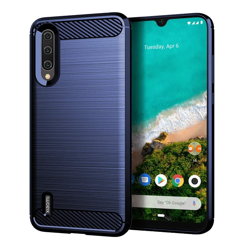 Weiche Silikonhülle Xiaomi Mi A3 Carbon Fiber