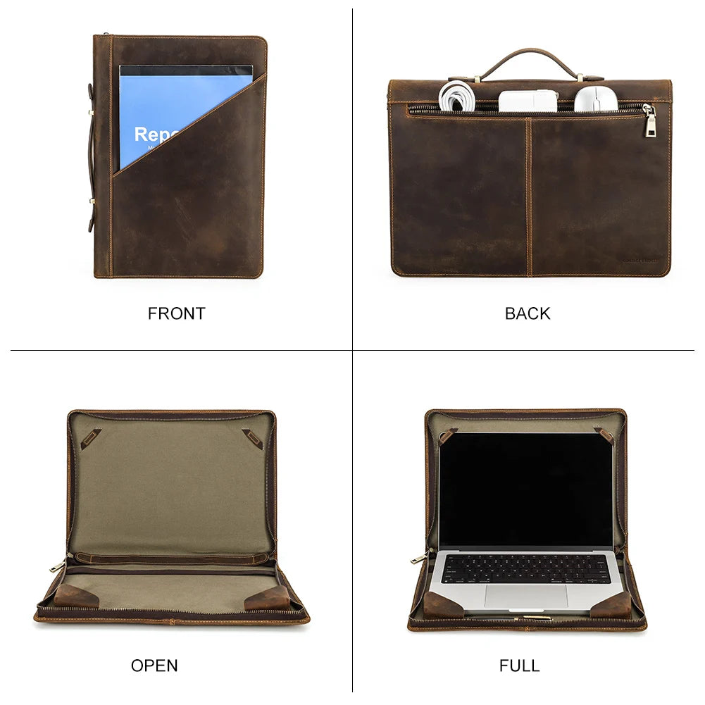 Elegant genuine leather laptop bag for MacBook & business