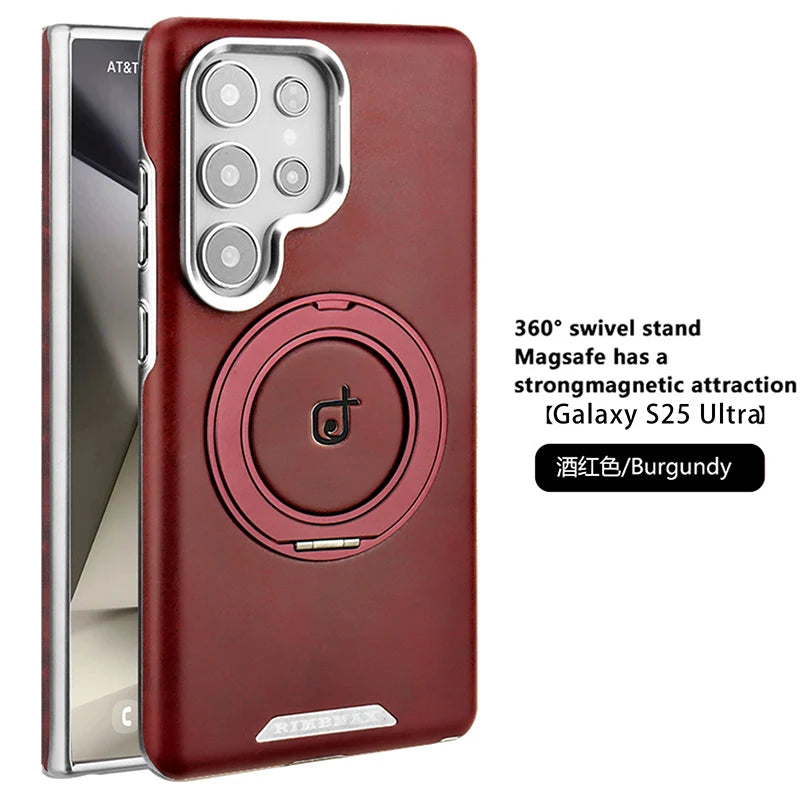 Lederhülle für Galaxy S25 S24 S23 mit Ständer