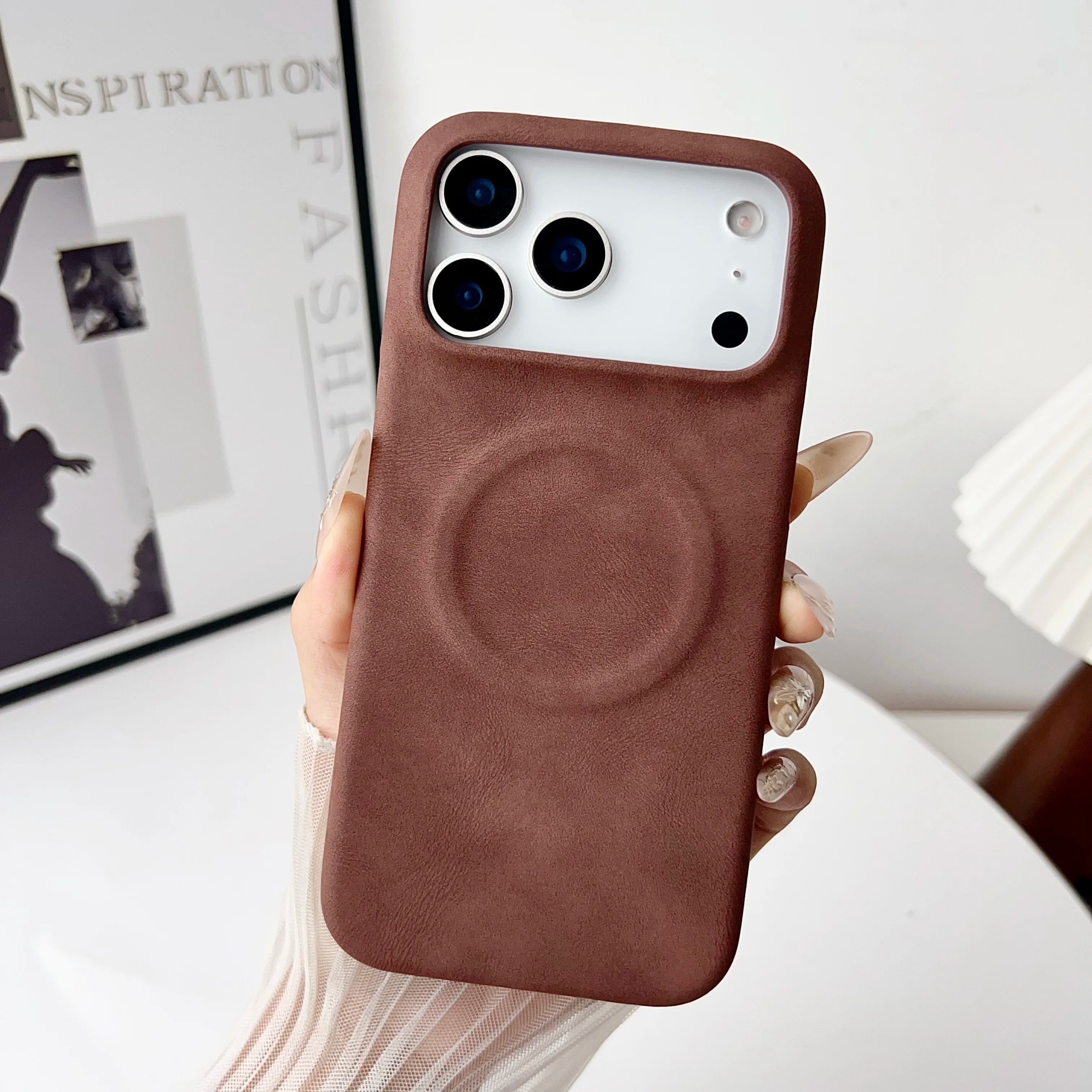 Retro Lederhülle Magnetisch für iPhone mit Magsafe