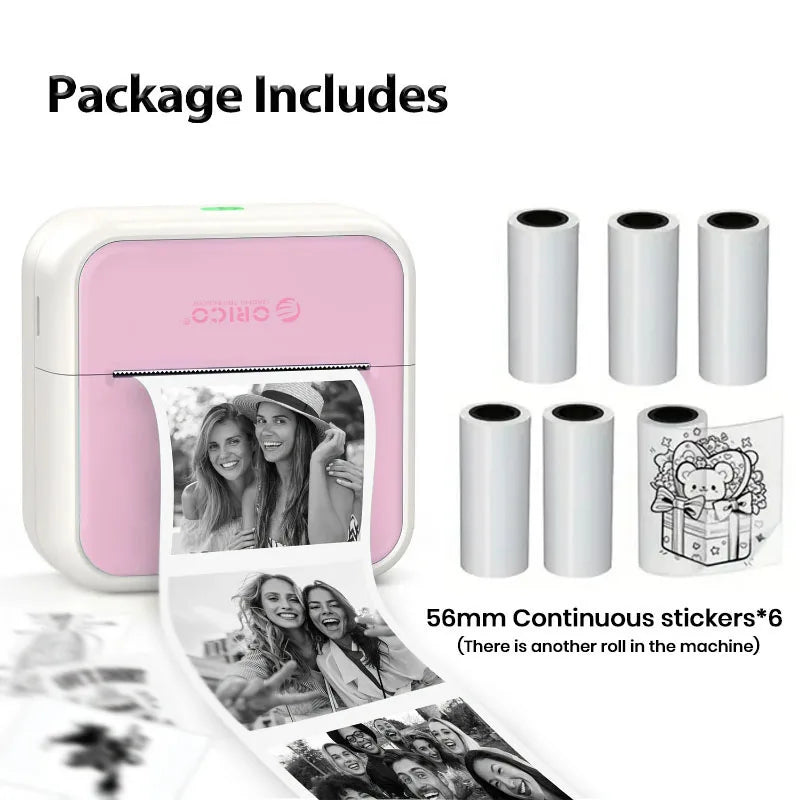 Orico Mini Bluetooth Etiketten- & Fotodrucker tragbar