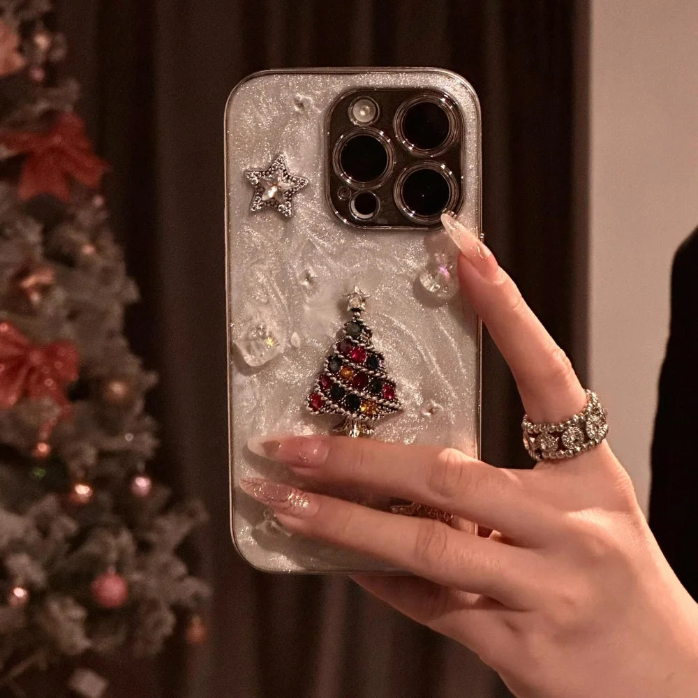 Epoxy Strass Weihnachtsbaum Case für iPhone 16