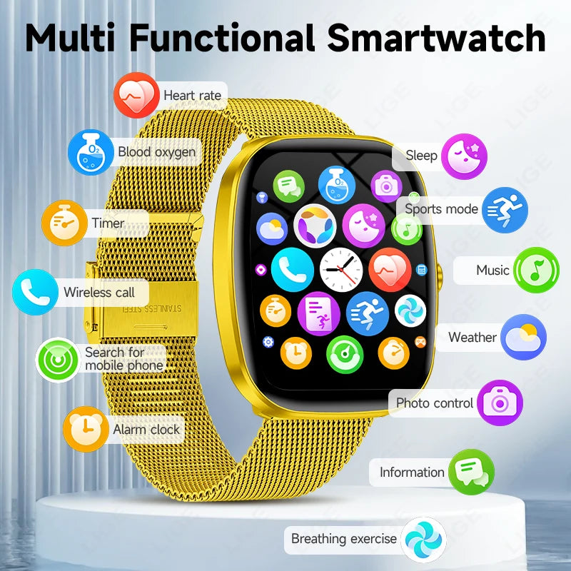 Elegante Smartwatch mit HD Touch & Herzfrequenz