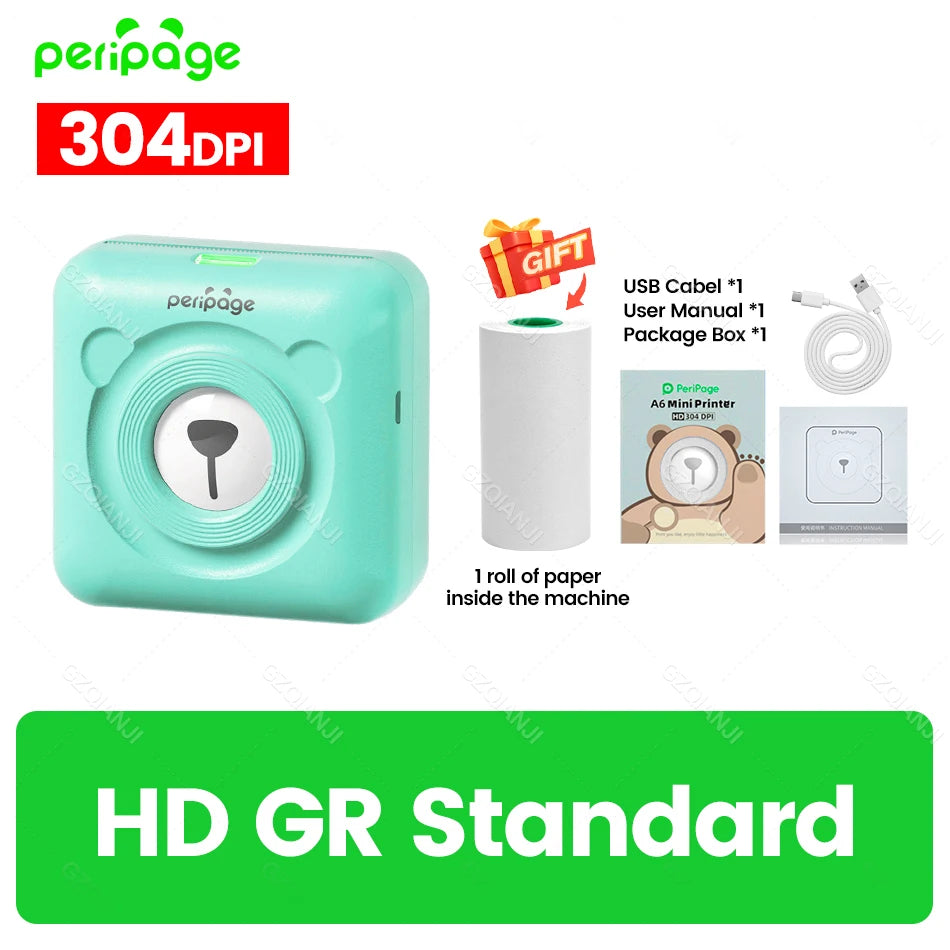 PeriPage A6 Mini Fotodrucker 304 DPI Bluetooth Tragbar