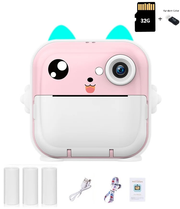 Kinder 1080P HD Digitalkamera Mini Thermodrucker