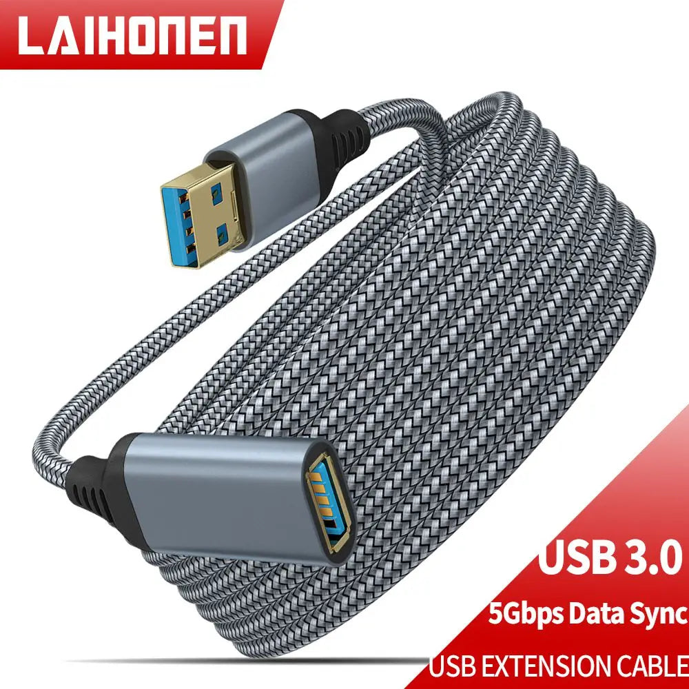 LAIHONEN USB 3.0 Nylon-Verlängerungskabel