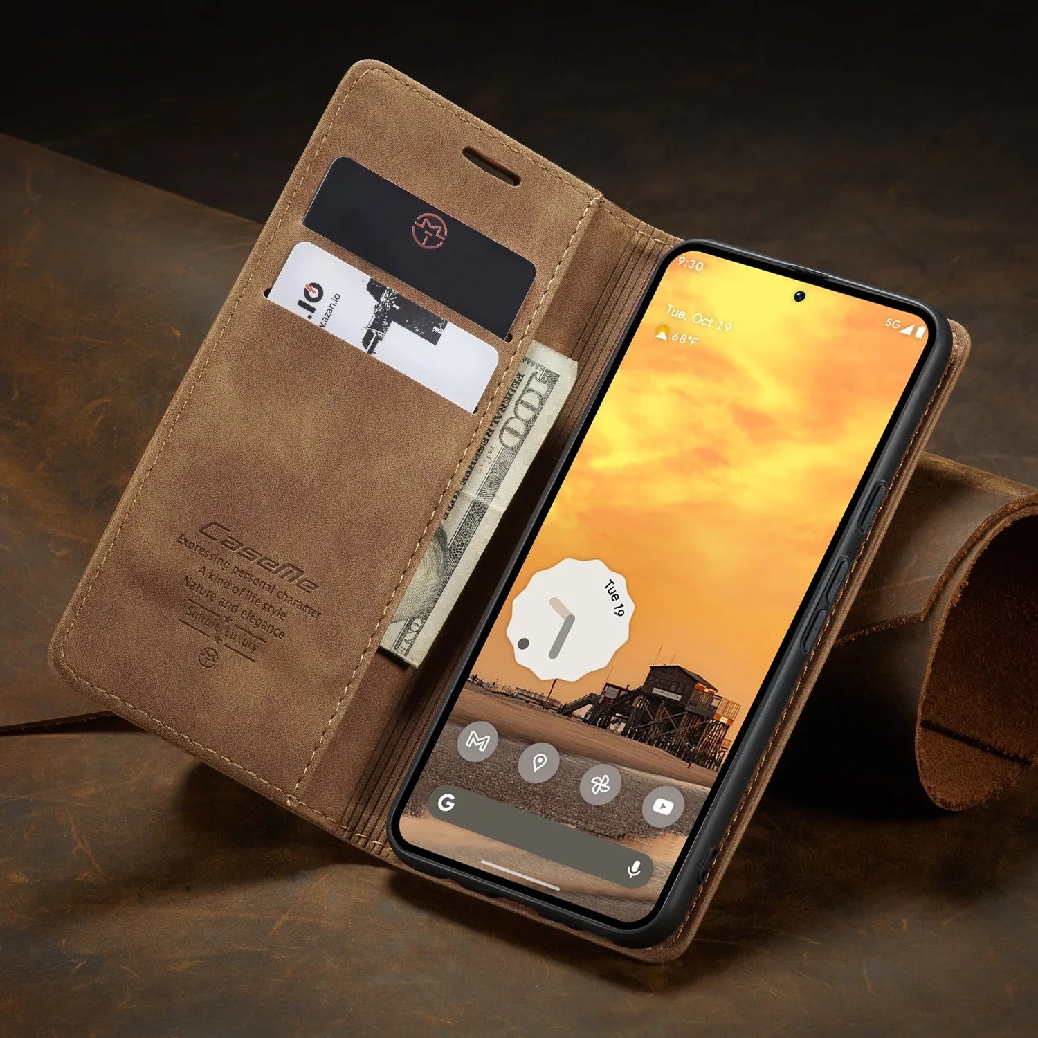 Magnetische Leder Brieftasche Hülle Pixel