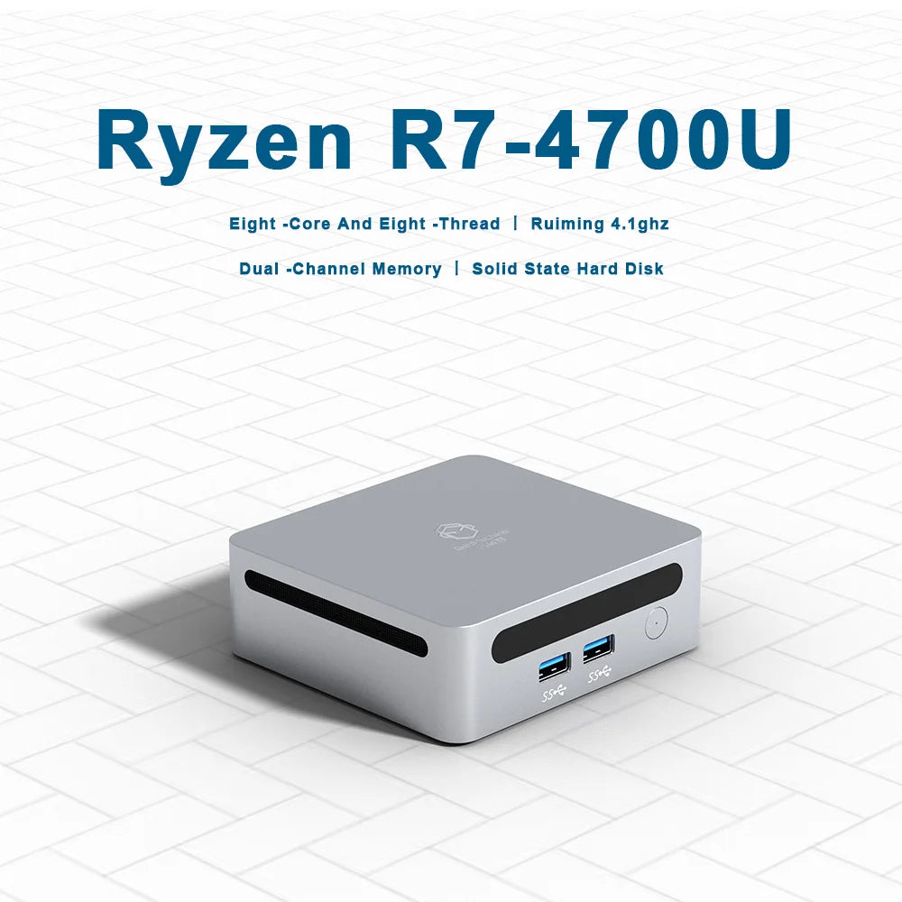 GenMachine Ren4000 Ryzen 7 Mini-PC 64GB WiFi6 NUC
