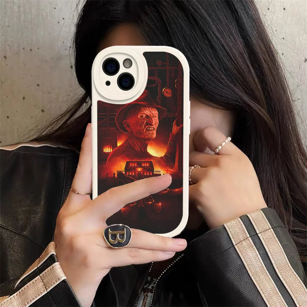 Freddy Krueger Horror Lederhülle für iPhone Modelle