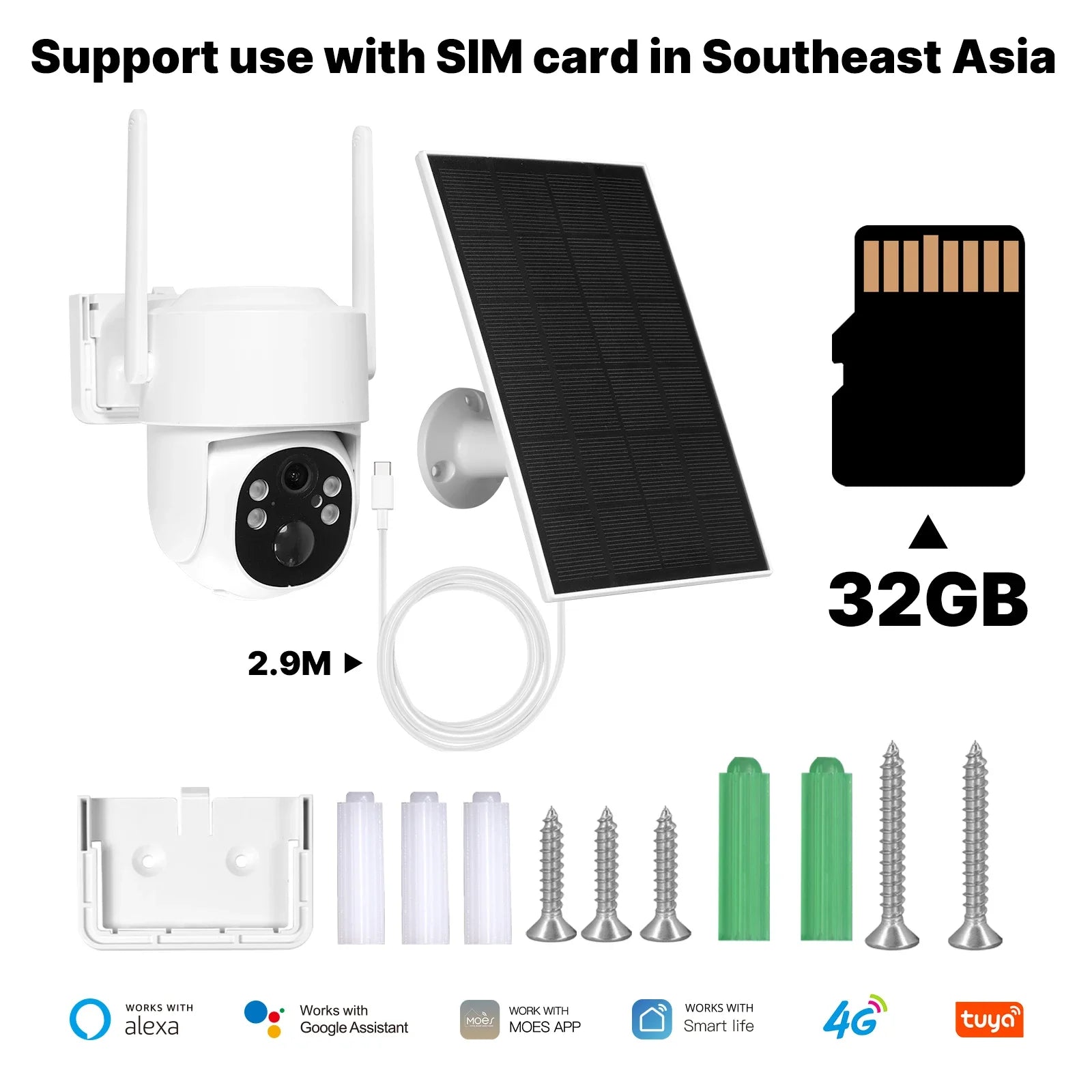 4MP Solar Überwachungskamera mit 4G WiFi & Farb-Nachtsicht