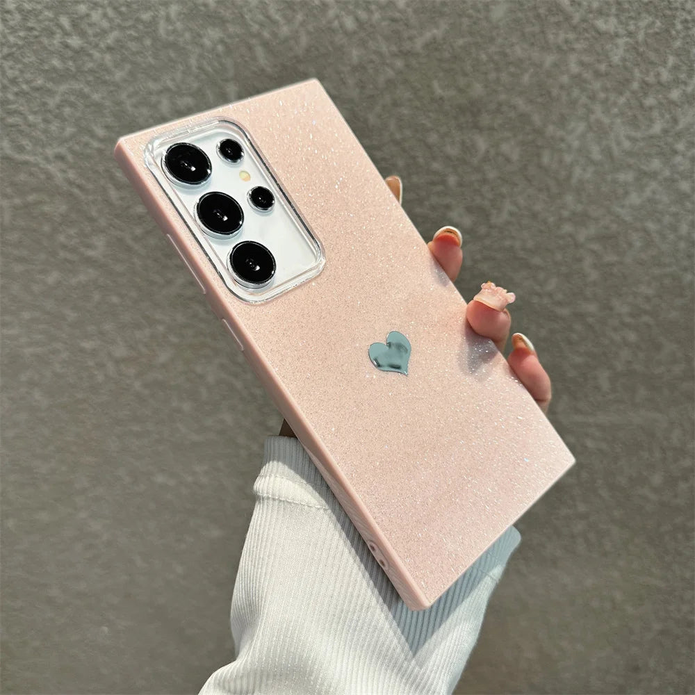 Glitter Heart Case for Samsung Galaxy S25 S24 S23