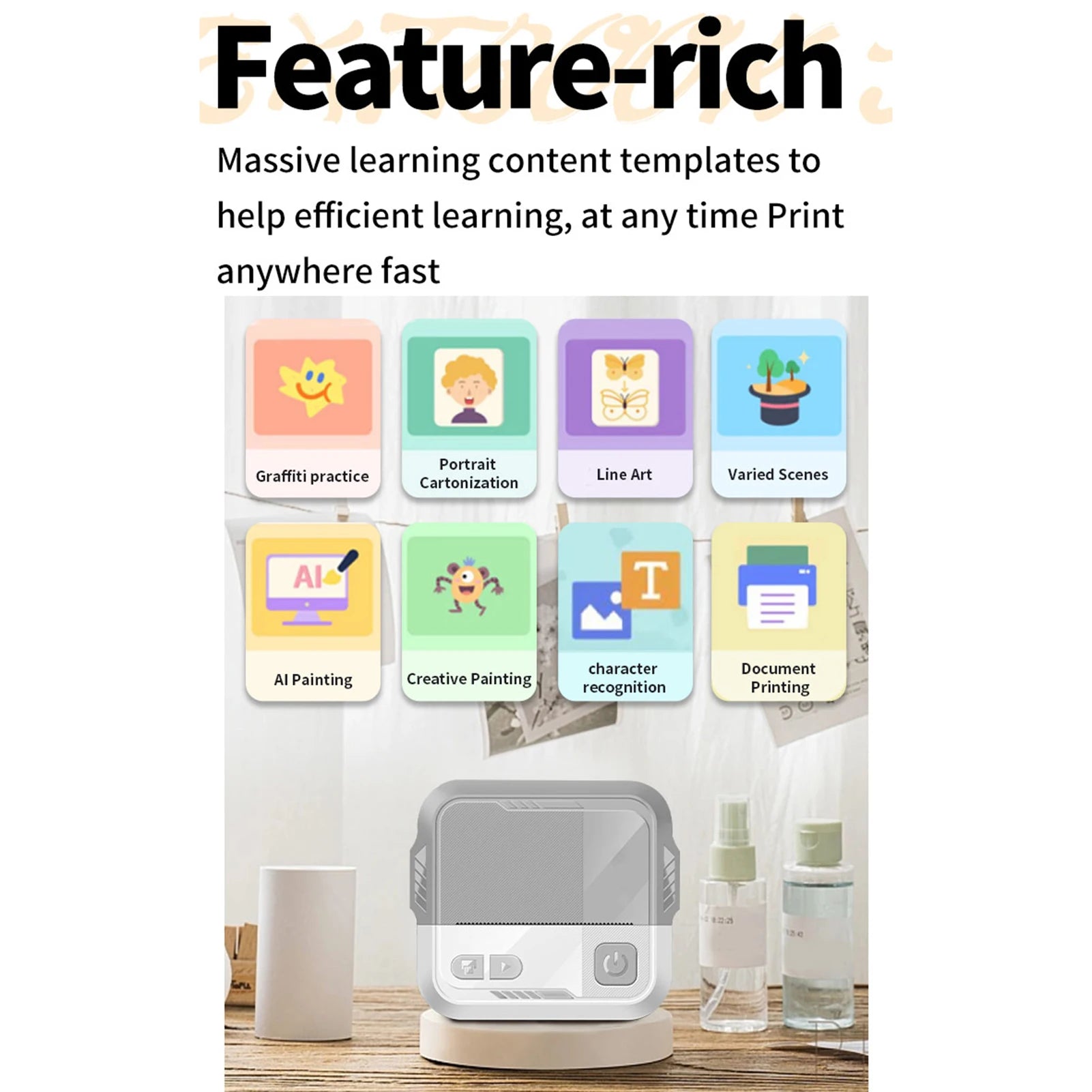 Mobile mini thermal printer with Bluetooth & labels