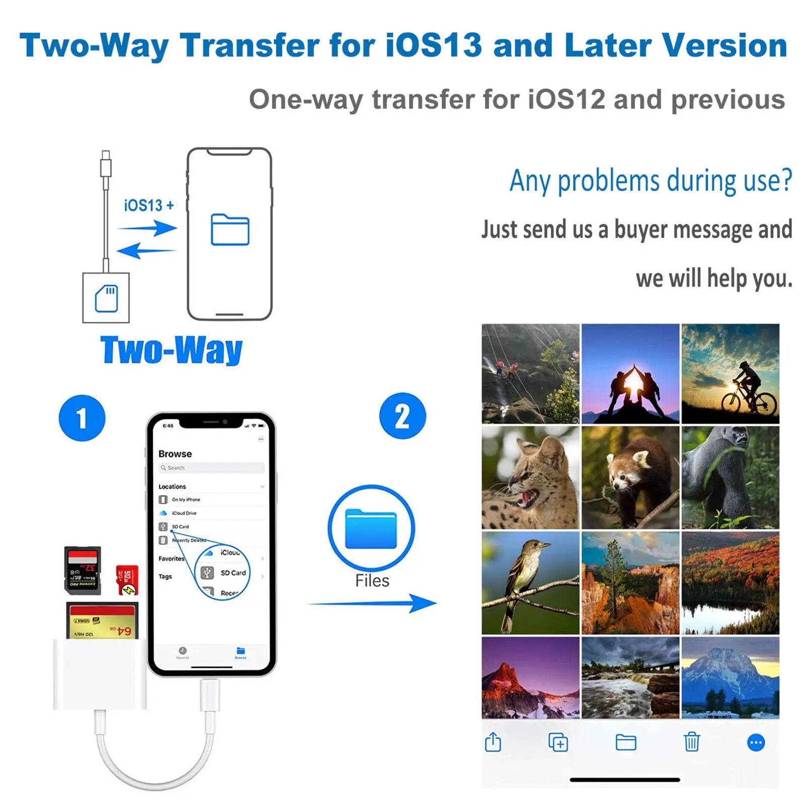 3-in-1 Kartenleser Adapter für iPhone & iOS