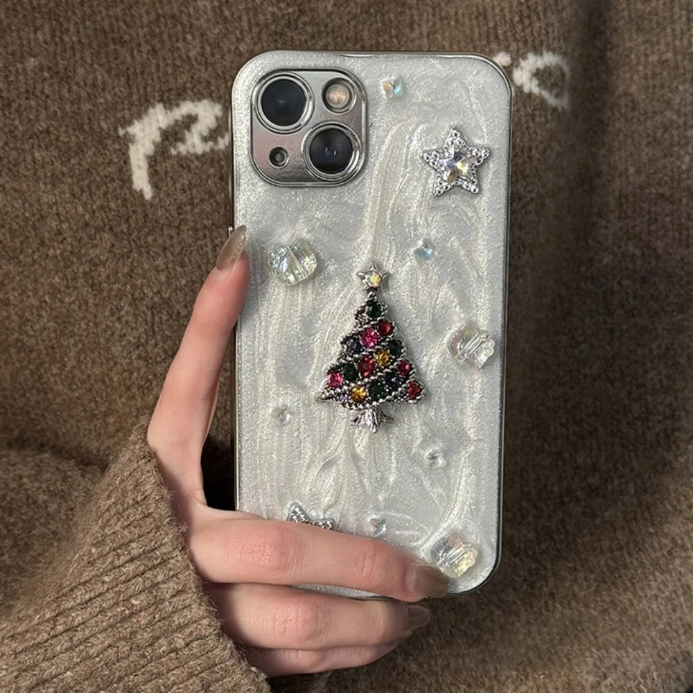 Epoxy Strass Weihnachtsbaum Case für iPhone 16