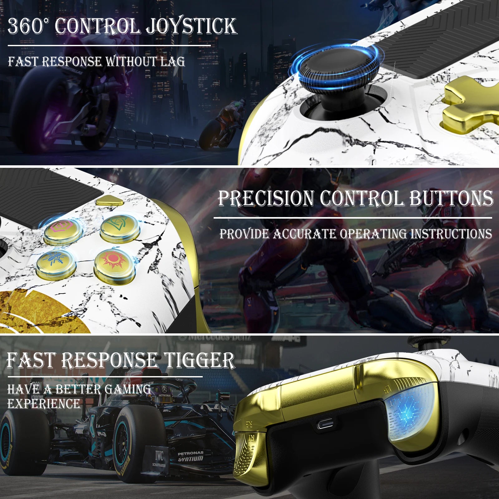 Multiplattform Bluetooth Controller mit Vibration