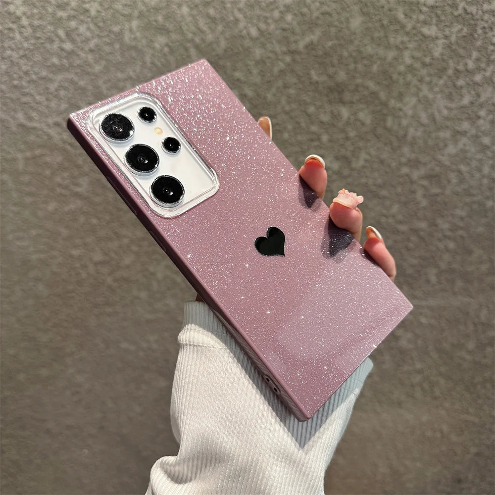 Glitter Heart Case for Samsung Galaxy S25 S24 S23