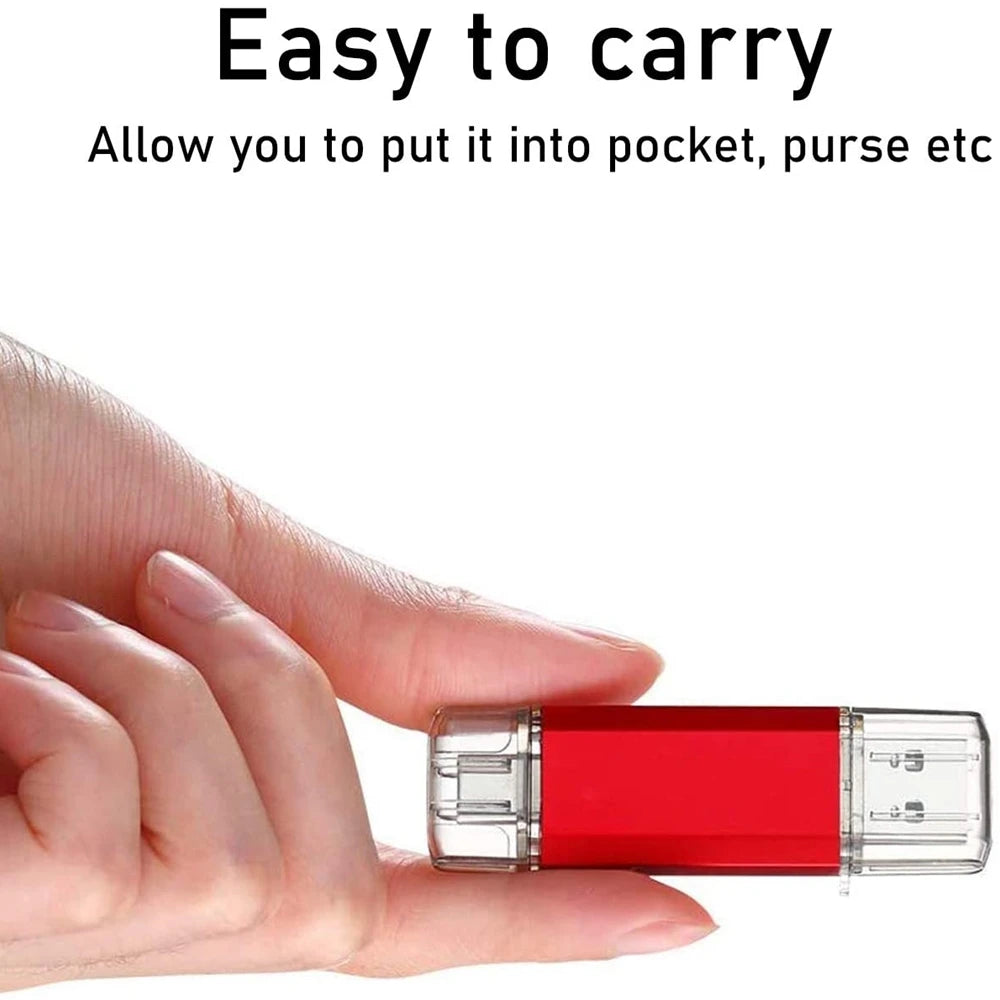 2-in-1 USB-C flash drive 512GB–2TB with lanyard