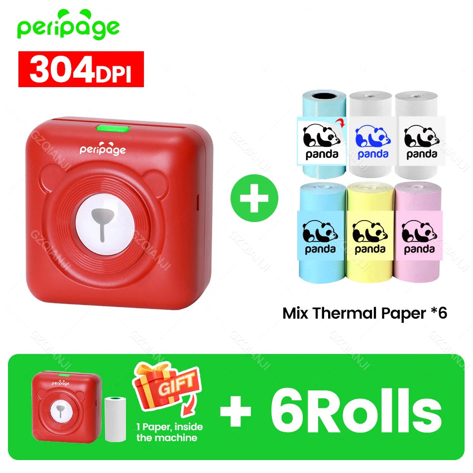 PeriPage A6 Mini Fotodrucker 304 DPI Bluetooth Tragbar