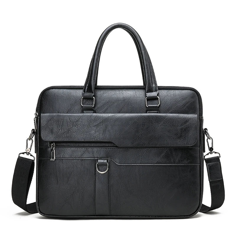 Herren PU Leder Aktentasche 14 Zoll