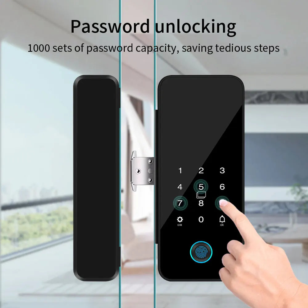 Tuya Smart Glas Türschloss mit Fingerabdruck & App