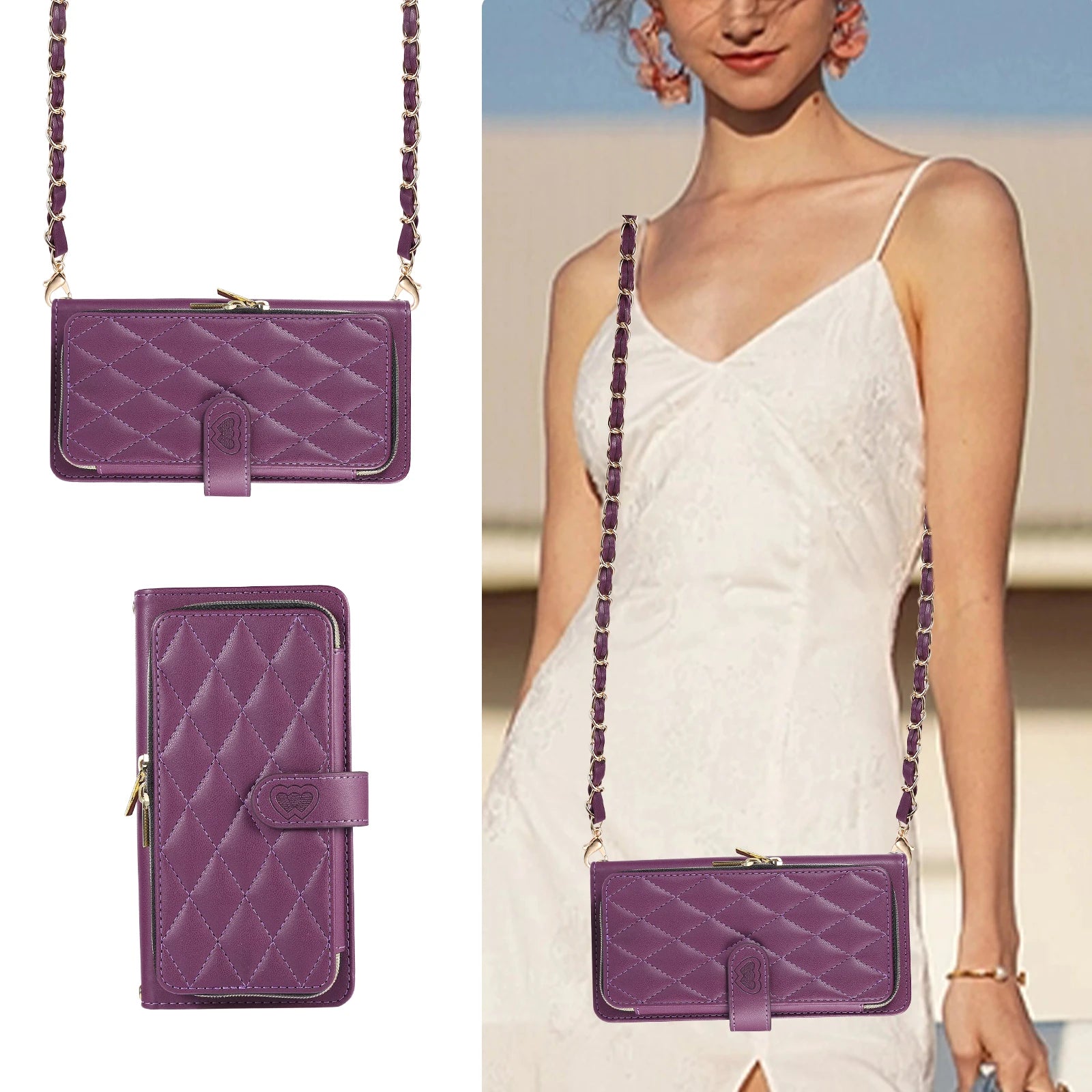 Leder Umhängetasche mit Kartenfach für iPhone 17 Serie