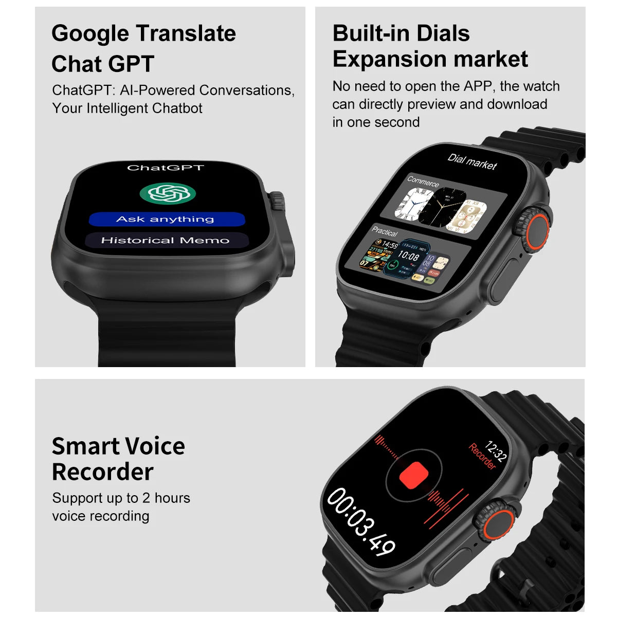 Intelligente Smartwatch 2025 mit NFC & Google Maps
