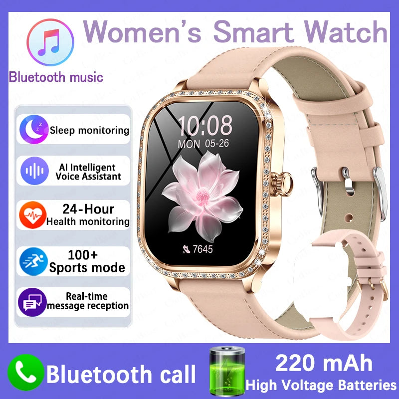 Elegant women's fitness smartwatch with call function