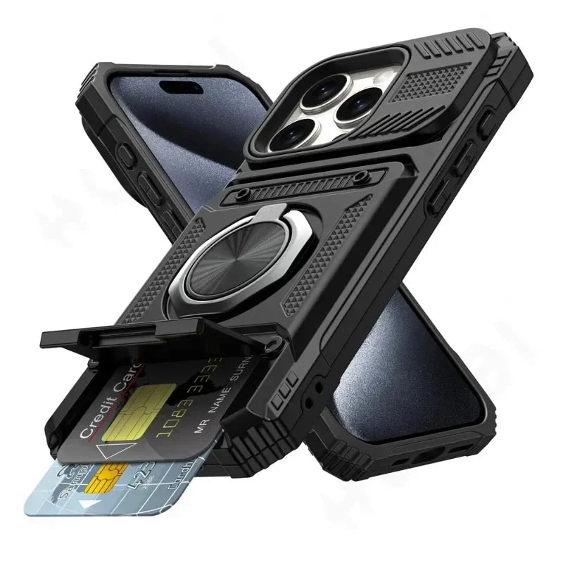 Magnetic iPhone case with ring stand
