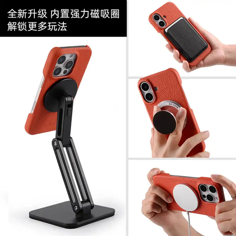 Magnetische Echtleder Magsafe Hülle für iPhone 17 Pro Max