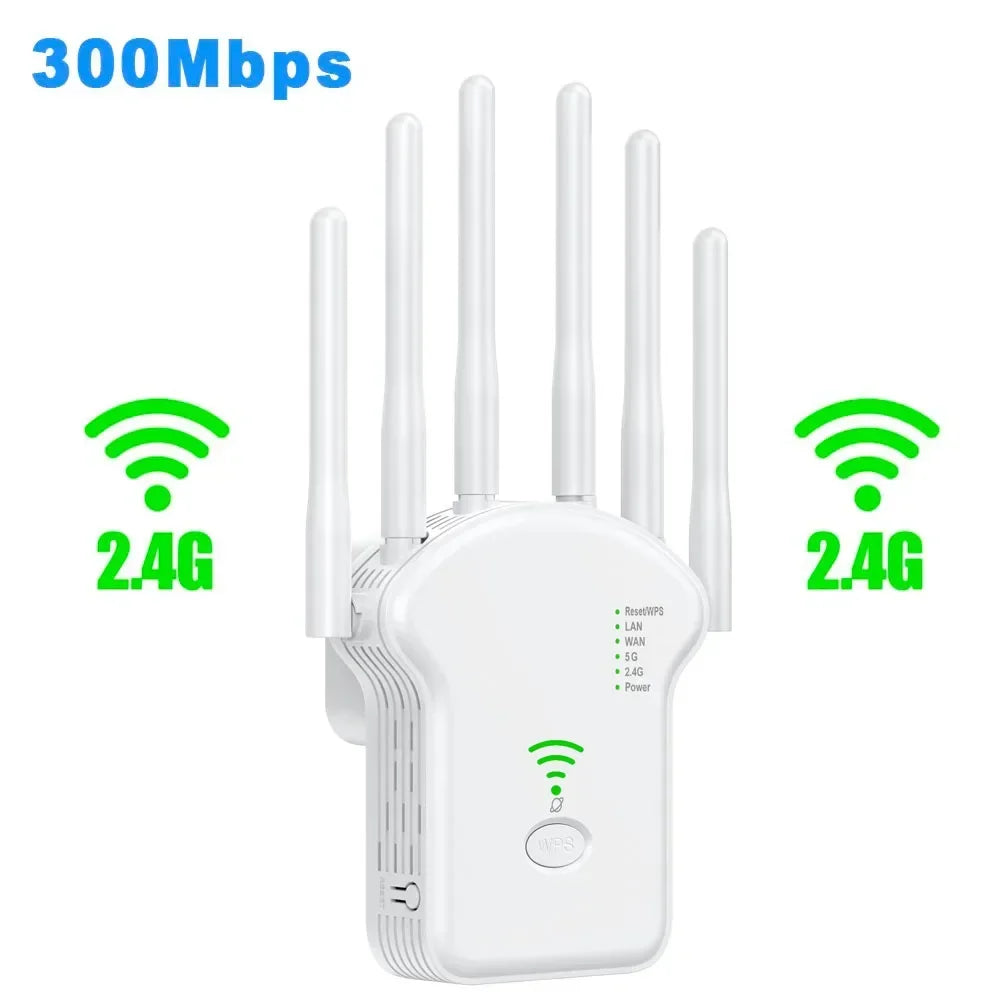 Dualband WLAN Repeater 1200Mbps WiFi Verstärker WPS