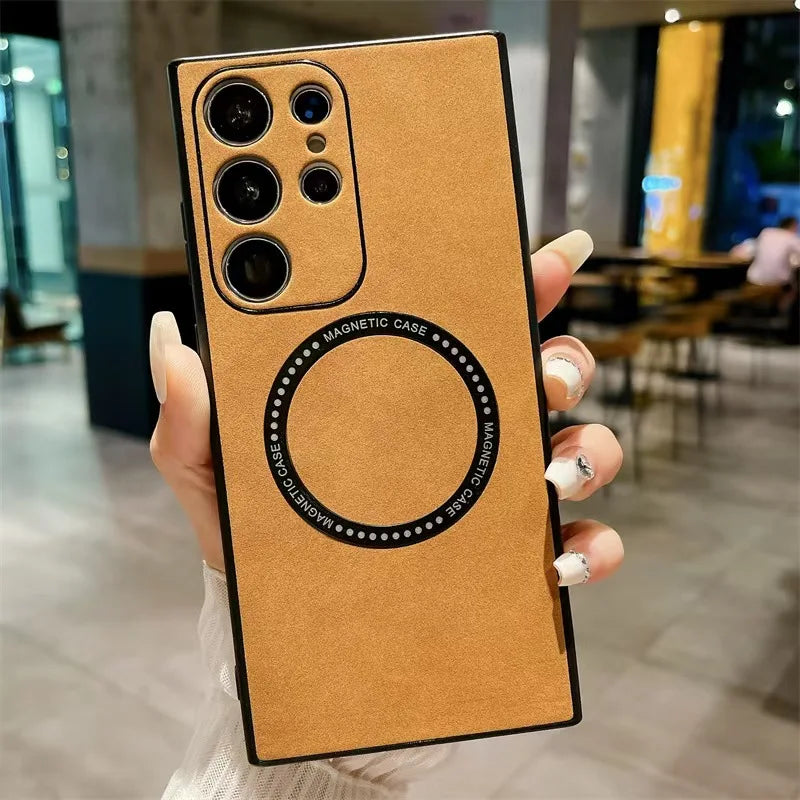 Magnet Lederhülle für Galaxy S25–Note 10 Plus