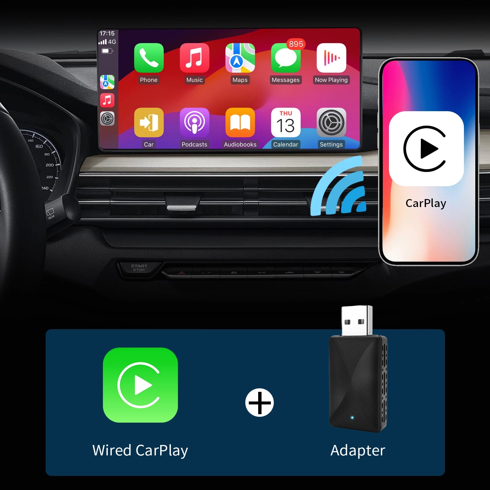 2-in-1 Wireless CarPlay & Android Auto Adapter