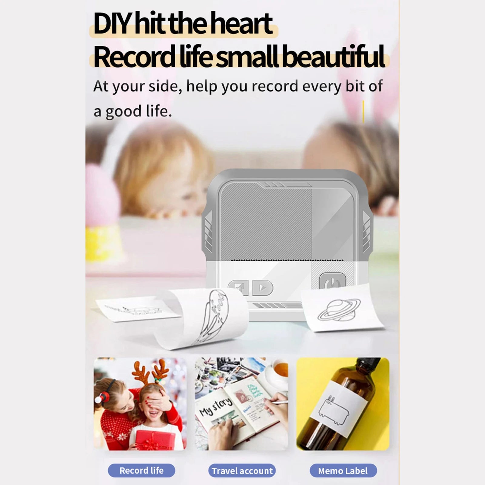 Mobile mini thermal printer with Bluetooth & labels