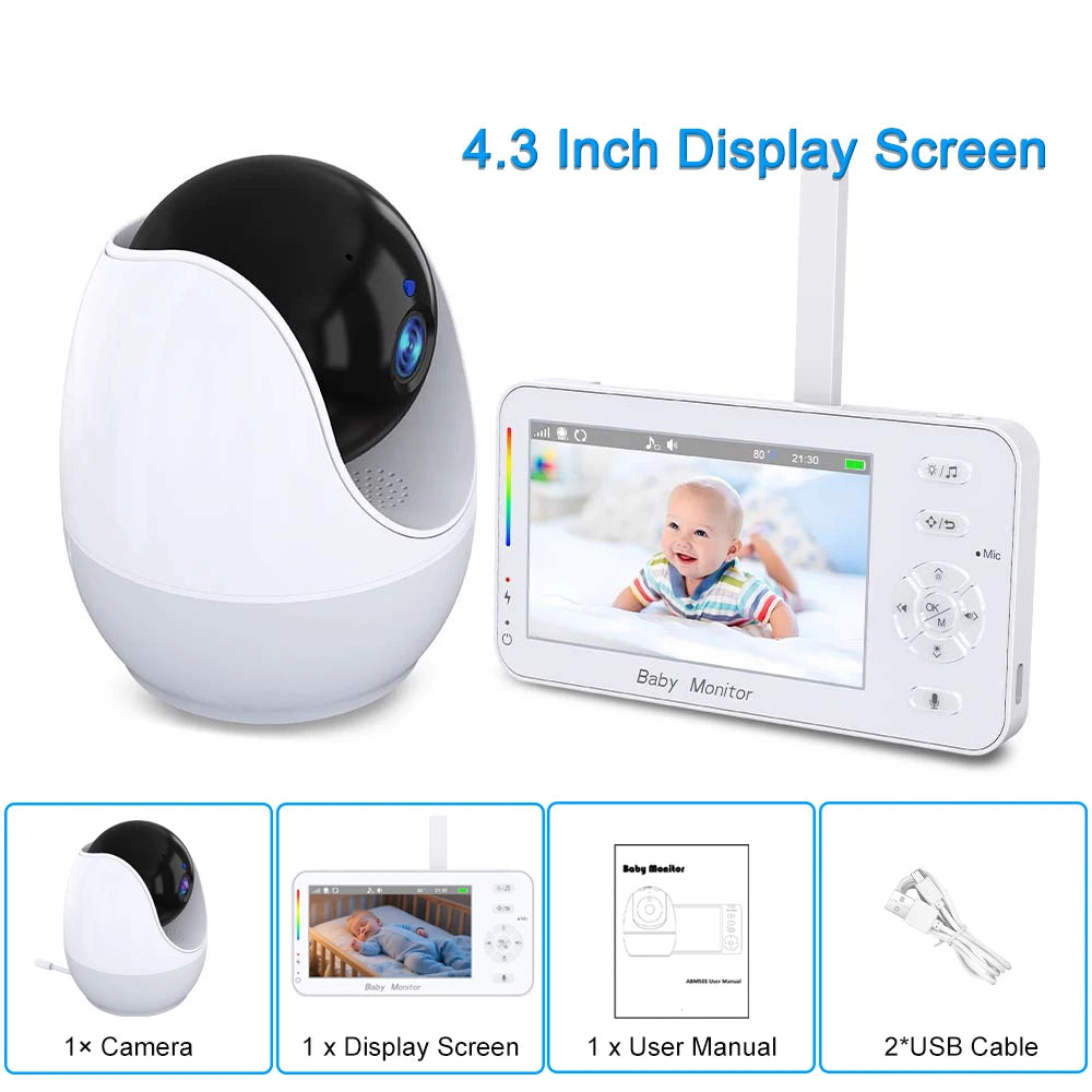 Video Babyphone mit 4.3" Display & Nachtsichtkamera