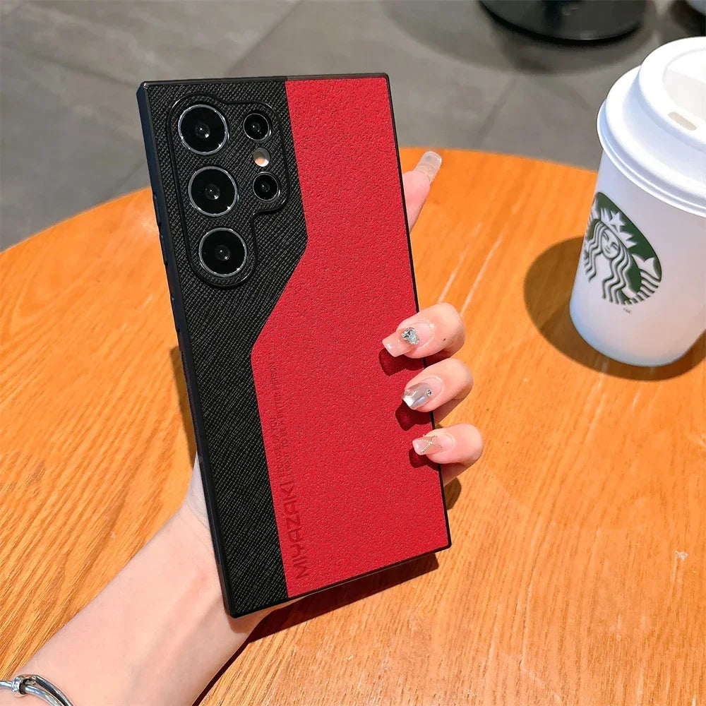 Luxus Doppel Farb PU Leder Hülle für Samsung Galaxy