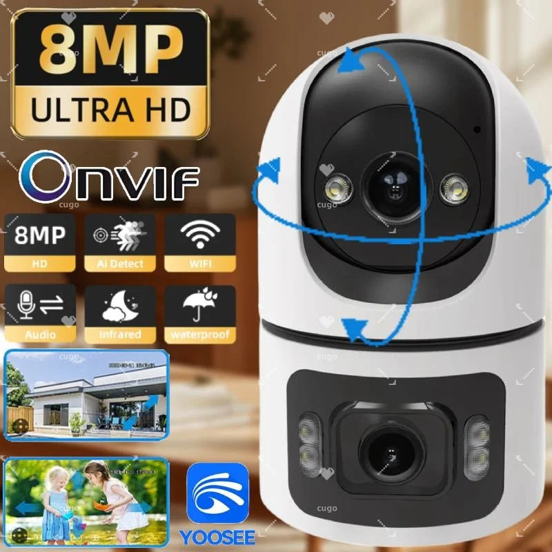 8MP WLAN Überwachungskamera mit Dual-Objektiv & Zoom
