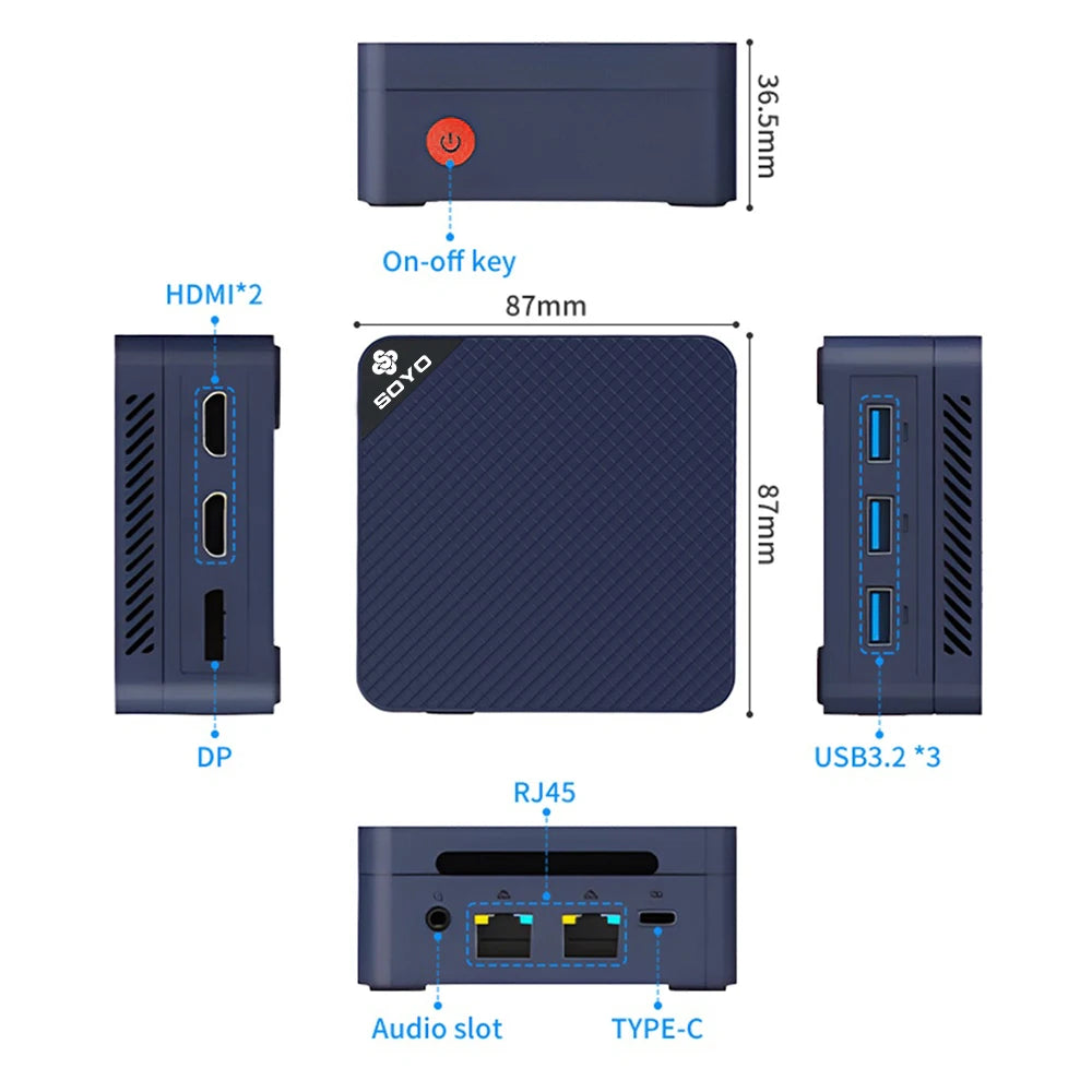 Kompakter Mini-PC Intel N150 12GB DDR5 512GB Win11
