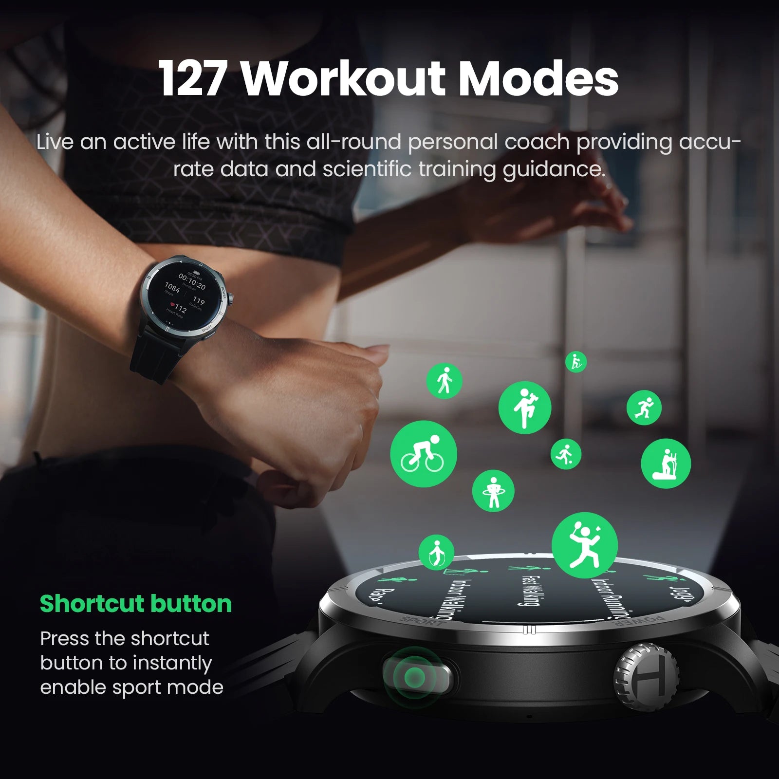 1,53" Smartwatch mit HD Display & 24H Gesundheitsmonitor