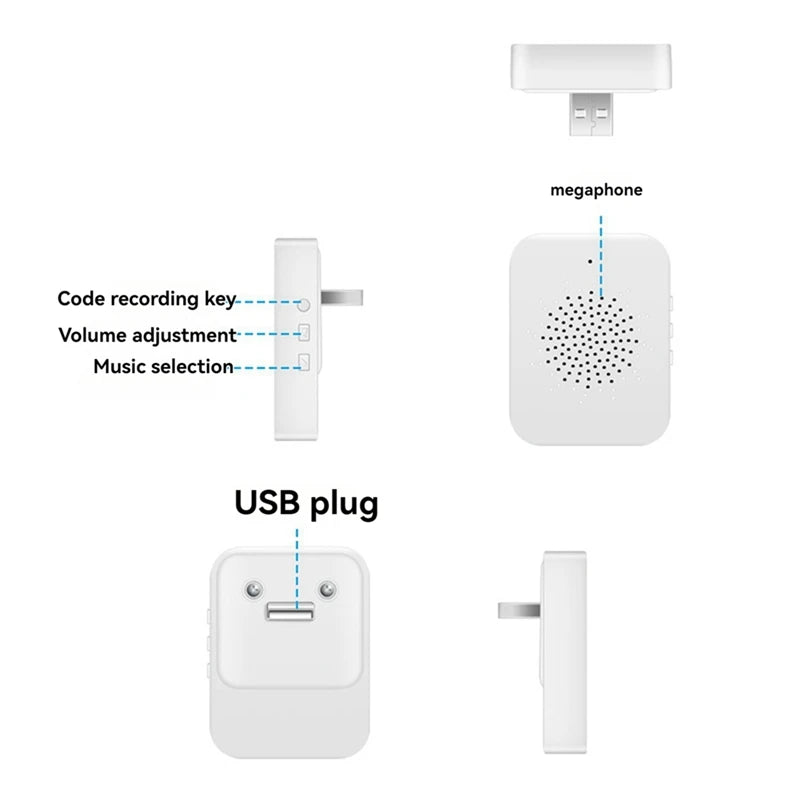 Funk Türklingel Set mit USB-Empfänger & Hausgong
