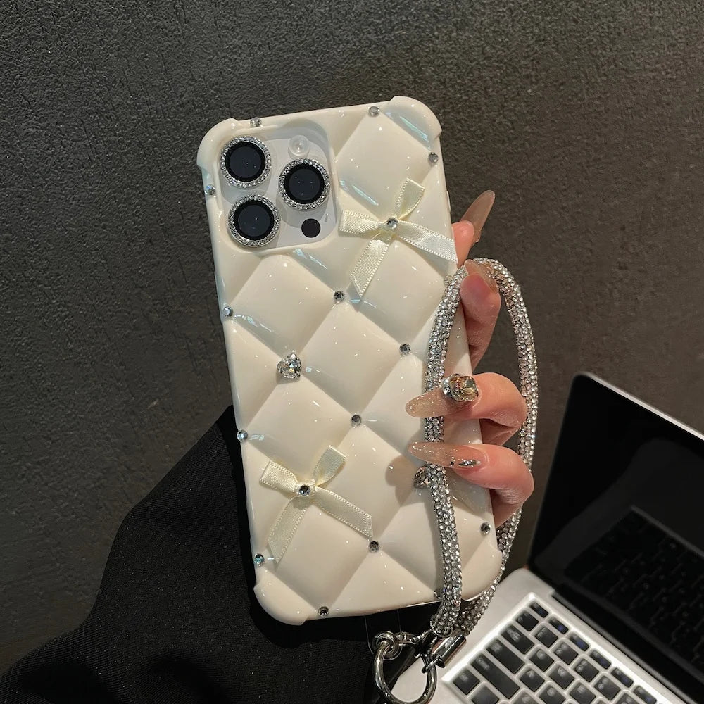Luxus Glitzer Case mit Diamant Kette für iPhone 17 Pro Max