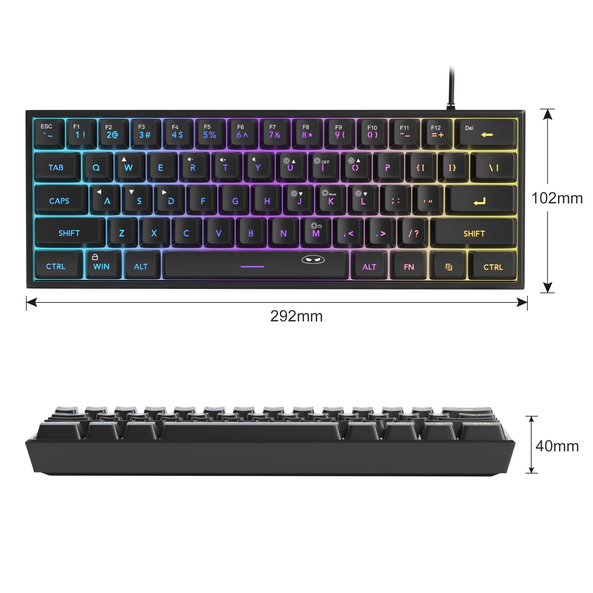 MageGee TS91 60 % Mini RGB Gaming-Tastatur