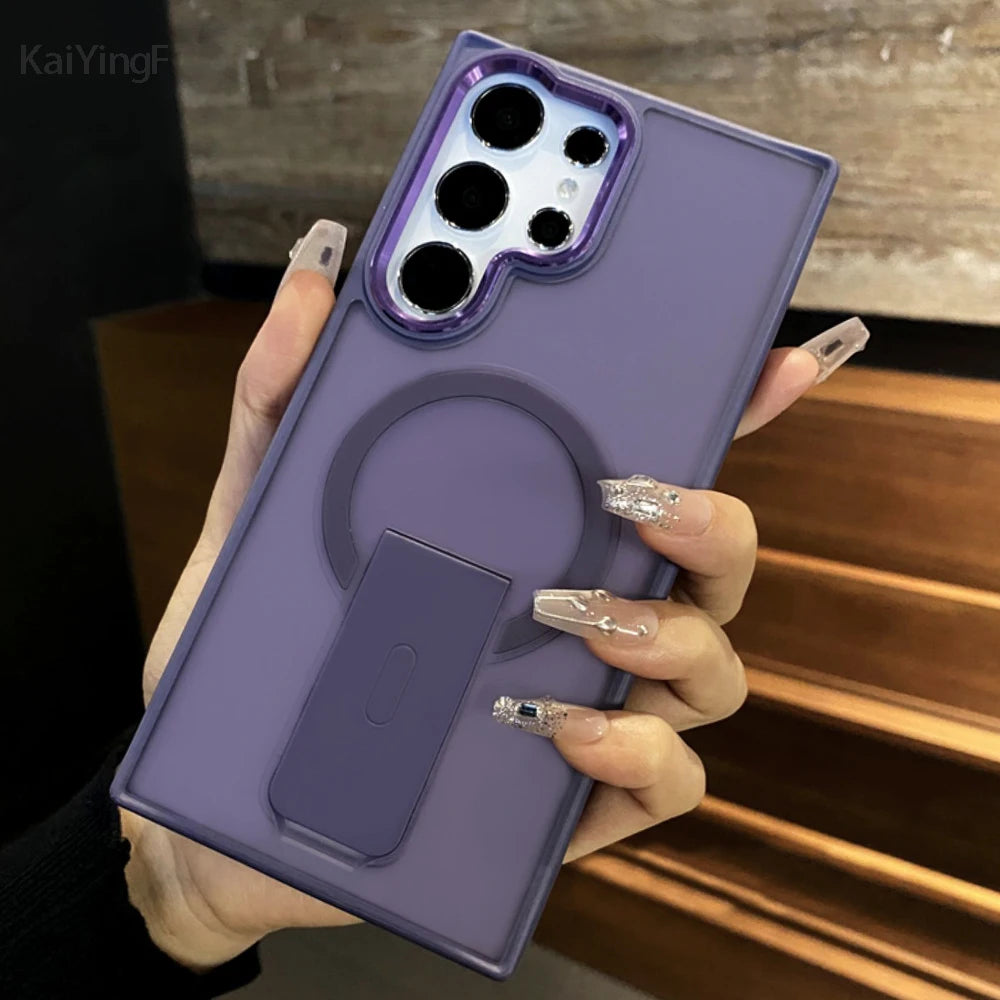 Luxus Magnet-Hülle mit Ladefunktion für Galaxy S25/S24