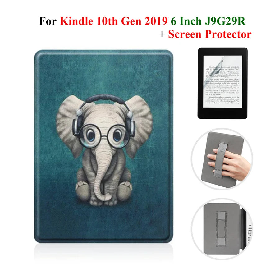 Hülle + Folie für Kindle 10. Gen 6 Zoll
