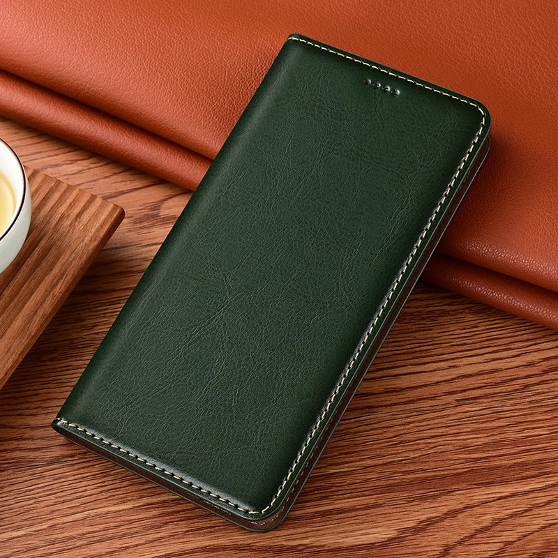 Echtleder Flip Wallet Hülle für iPhone 17 Pro