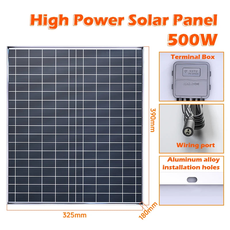 500W Solar Powerbank Kit mit 12V/18V Panel