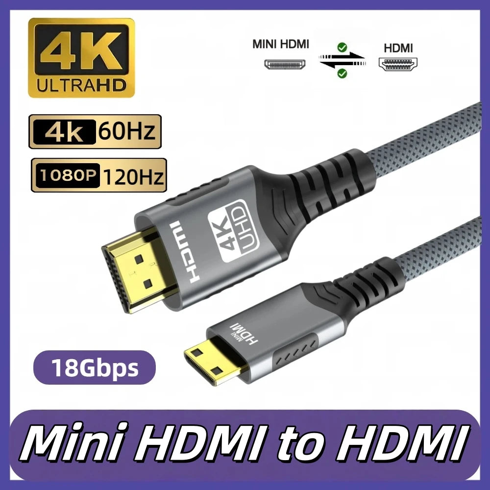 4K Mini HDMI zu HDMI Kabel 60Hz 120Hz High-Speed