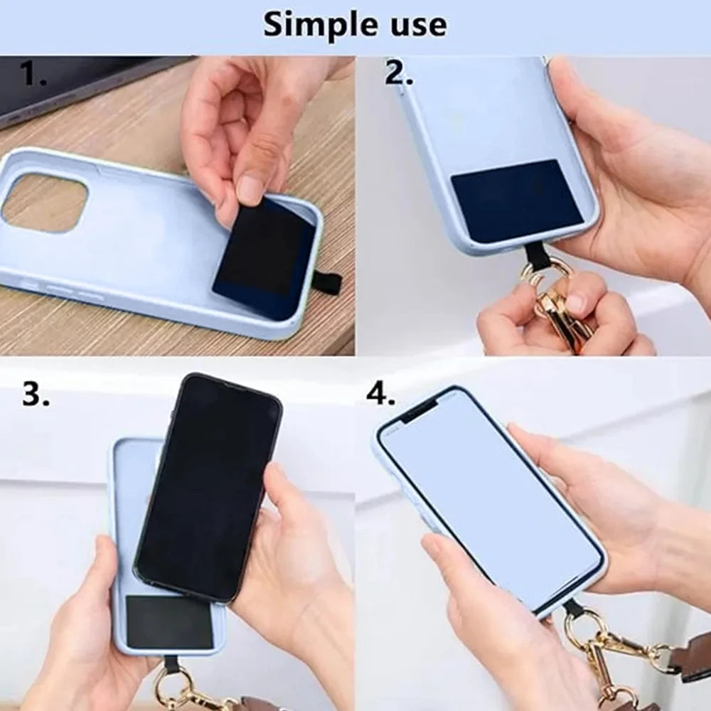 Langes Telefon Lanyard mit Holzperlen und Clip